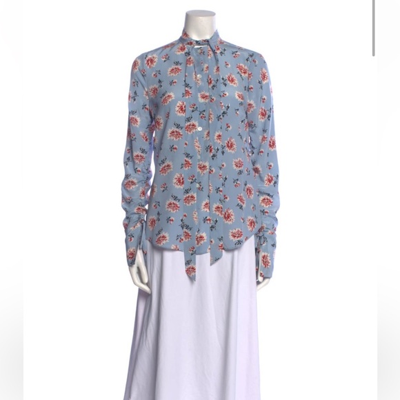 Veronica beard silk print blouse XS size 0 - Picture 1 of 6